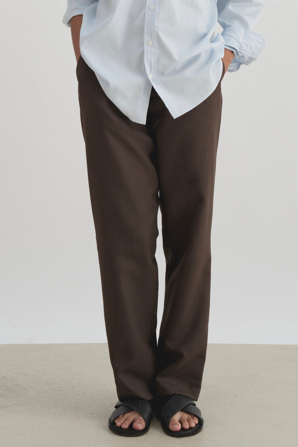 Wide leg brown trousers