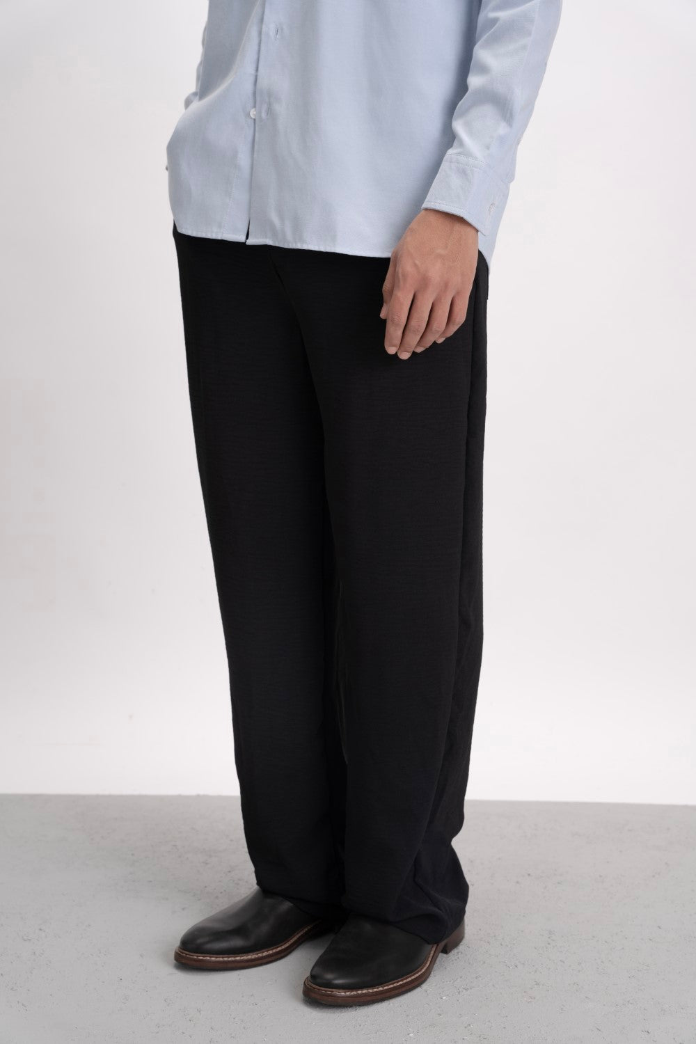 Straight Fit Easy Black Trousers