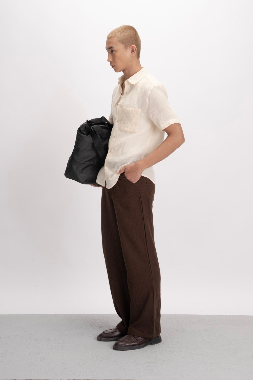 Double Cotton Straight Fit Trousers